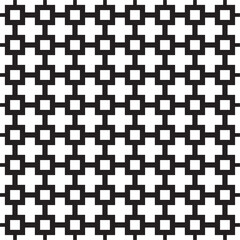 Vector black line seamless texture. Isolated on white background.