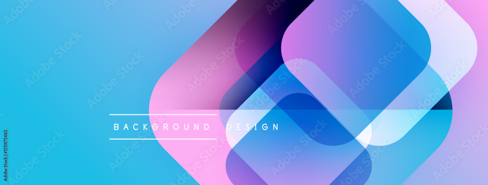 Aufkleber abstract geometric shapes overlap, creating vibrant blue, purple gradients. modern design element fo