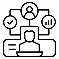 Fototapeta premium CRM interface outline icon on white background