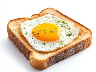 Fried egg on toast breakfast food photography close up view