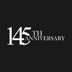 Fototapeta premium anniversary logo design, 145th anniversary, symbol, icon, party, logo design for 145th anniversary, vector, success, illustration, birthday, symbol, background, year, congratulations, greeting