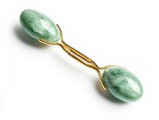 Facial roller massage beauty skincare tool jade stone gold