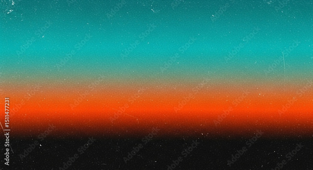 Poster abstract digital background featuring a striking teal and orange-red gradient with a subtle distress