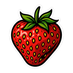 Obraz premium PNG Vibrant cartoon strawberry illustration.