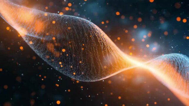 DNA strands illustrate data processing concepts in a digital environment, dna strands over data processing on black background - Powered by Adobe