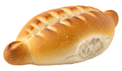 Delicious golden brown sausage roll bread close up food photography for culinary blog and recipe website on transparent background