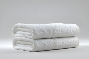 3D Render of Folded White Towel on Clean White Background