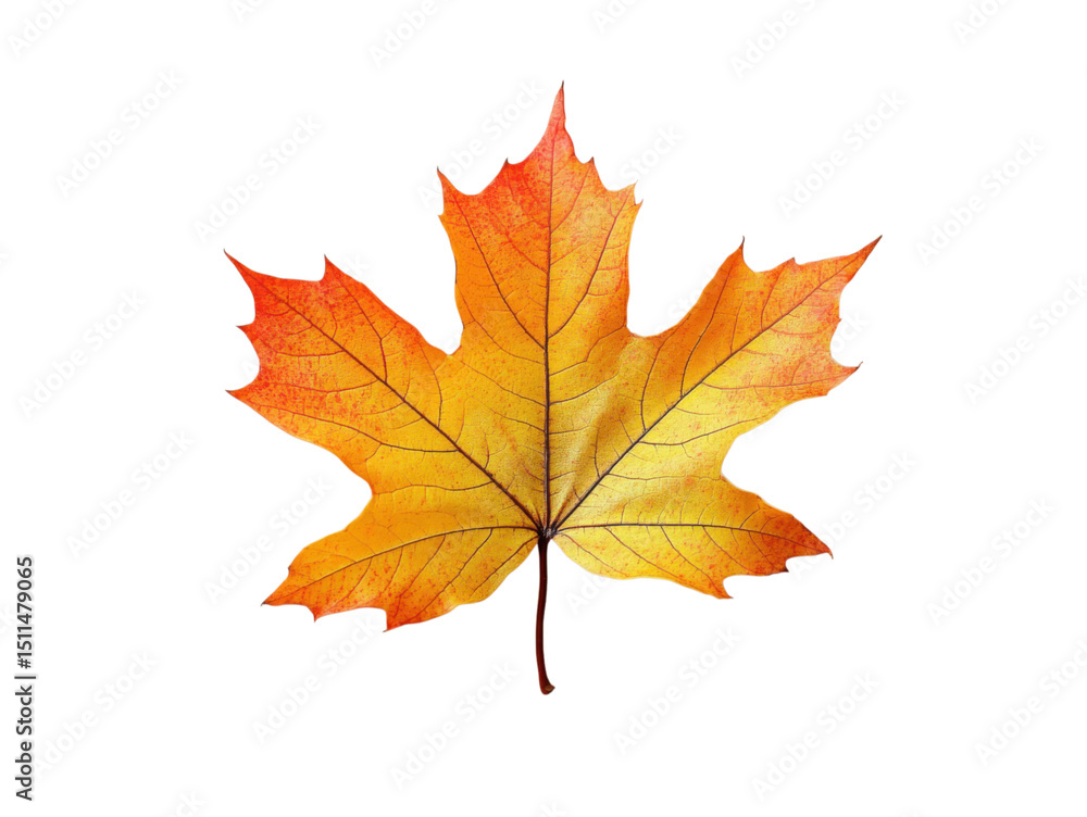 Poster a single leaf of a maple tree is shown in full color