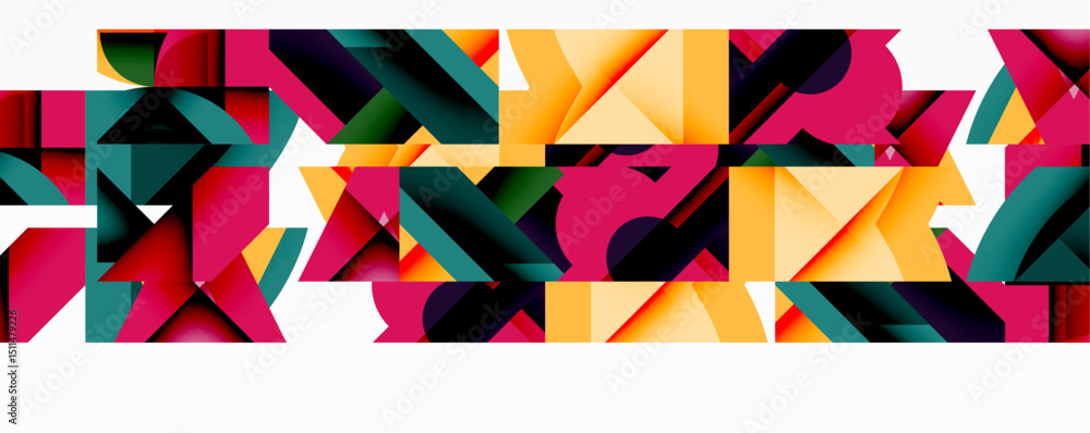 Leinwandbilder abstract geometric shapes, vibrant colors, modern design. composition features overlapping triangles