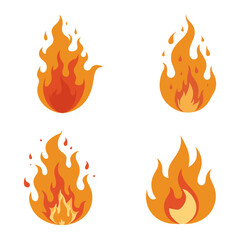 Fire flame vector set