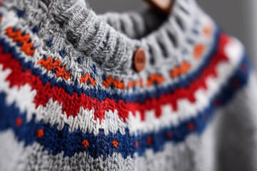 Close up, a traditional icelandic sweater