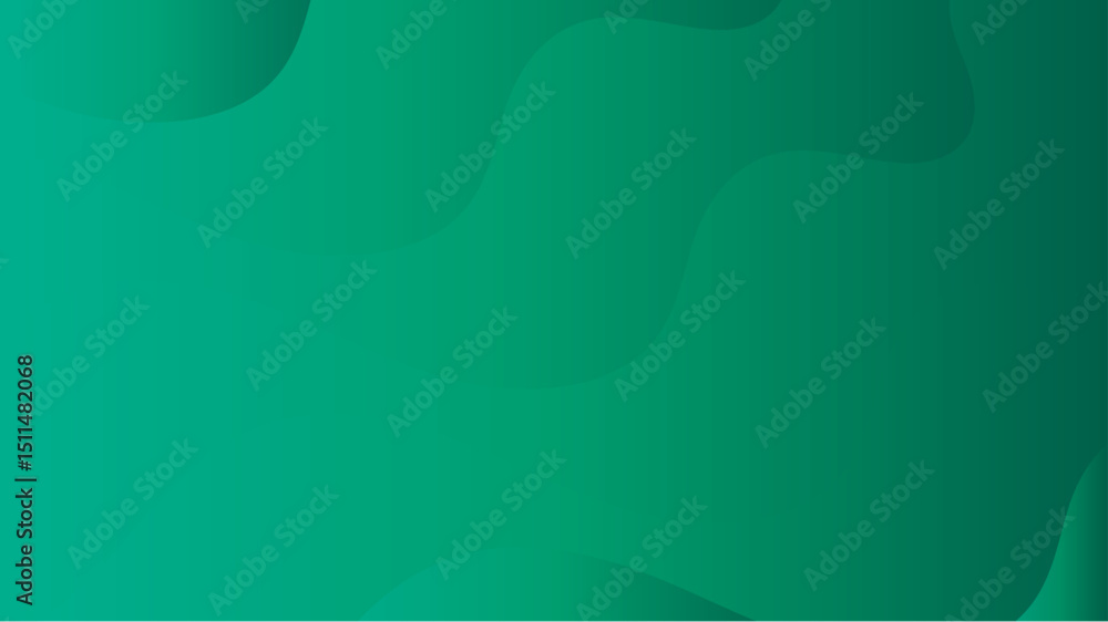 Aufkleber green gradient background with soft amorphous shapes for modern designs and calming visuals, creatin