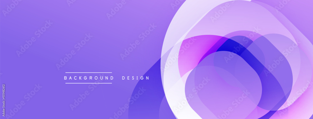 Poster Purple abstract background. Overlapping circles create dynamic visual effect. Modern design suitable for banners, presentations.