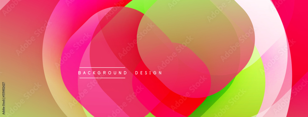 Aufkleber abstract vibrant layers create flowing shapes. pink, green, red hues blend seamlessly. modern design