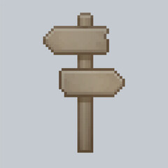 left and right wooden signpost in pixel art style