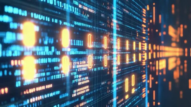 Abstract digital binary code display