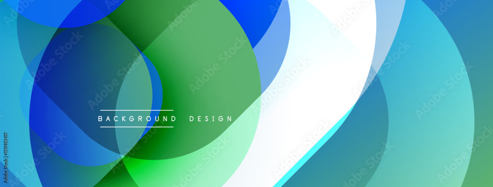Poster abstract colorful overlapping circles create dynamic background. modern design features gradients, s