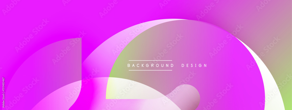 Aufkleber abstract pink, purple, green layers create flowing background. text reads background design centered