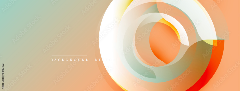 Poster abstract circular design. soft pastel colors blend, creating modern background. minimalist style, sm
