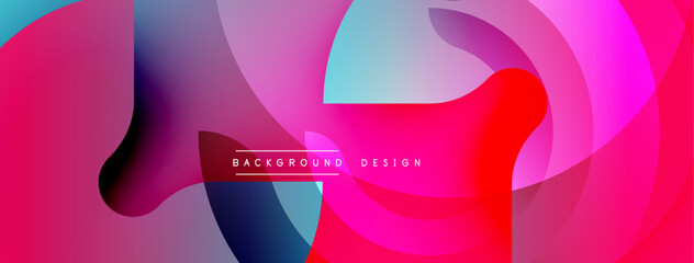 Abstract fluid shapes, vibrant colors blend. Pink, blue, purple gradients create dynamic composition. Modern design element for backgrounds.