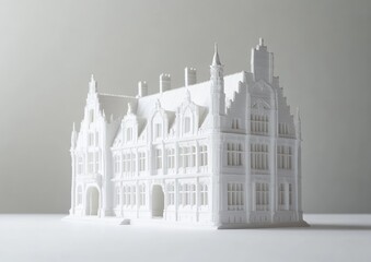 Obraz premium 3D-printed white mansion model