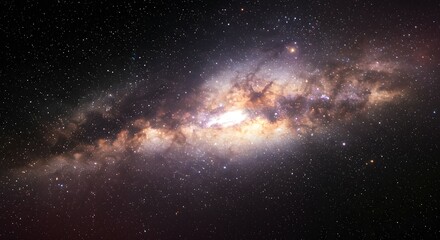 Fototapeta premium Majestic Spiral Galaxy A Breathtaking Celestial Tapestry of Stars, Dust, and Cosmic Wonder