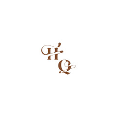 elegant curve monogram bold and hairline initial letter wedding logo concept HQ