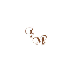 elegant curve monogram bold and hairline initial letter wedding logo concept IM