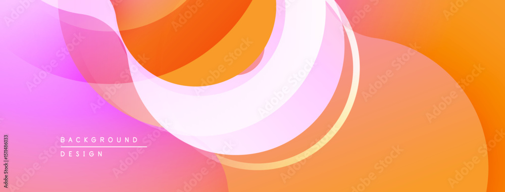 Aufkleber Abstract flowing shapes, vibrant pinks, oranges create smooth gradient background. Modern design element.