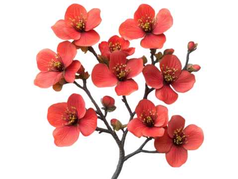 A red flower with a white background
