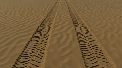 Desert Tracks: Two Tire Tracks in the Sand Dunes