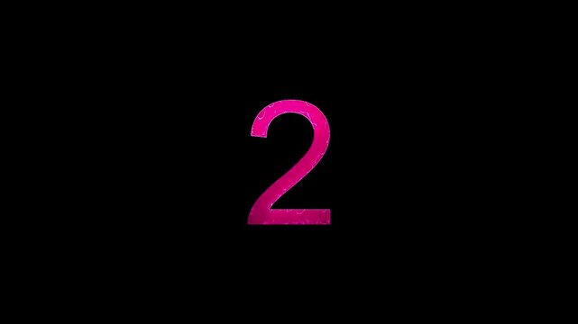 Glowing neon 3 2 1 go gold countdown animation, looping alpha animated video for countdown and intros.