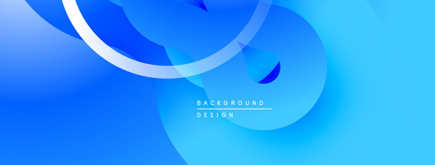 Abstract blue background. Smooth flowing shapes create dynamic visual effect. Gradient shades offer depth, modern aesthetic.