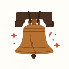 Liberty Bell Illustration with Patriotic Decorations