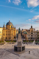 The city of Łódź - view of Freedom Square. Lodz, Poland.	