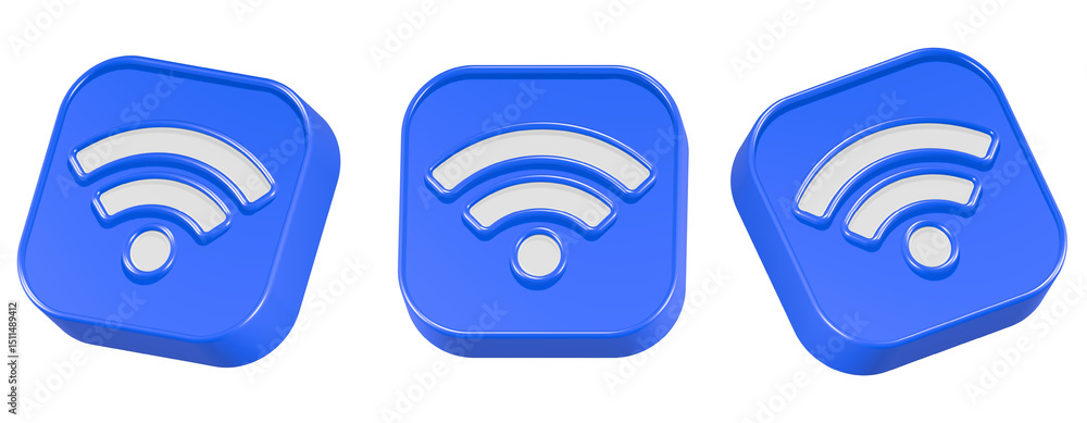 Poster wifi signal icon 3d rendering
