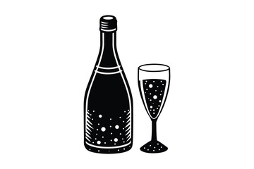 Champagne Toast for Celebration with White Background