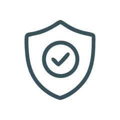 Security Shield with Check Mark, Vector Illustration
