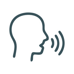 Speaking Head Outline: Communication Icon