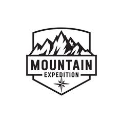 Obraz premium Mountain Logo Design Vector, Mountain Silhouette Design