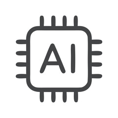 AI Chip Sketch: Artificial Intelligence Technology Icon