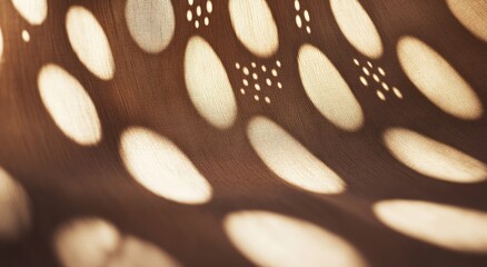Fototapeta premium Brown fabric with light-dappled, oval patterns