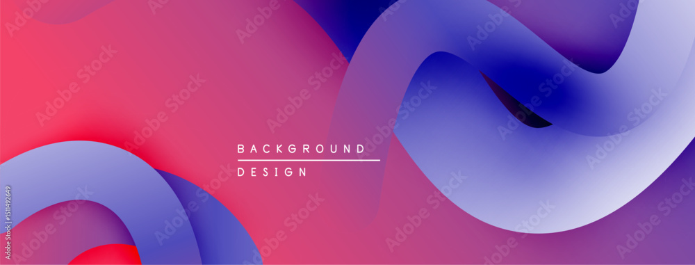 Aufkleber Abstract fluid shapes, vibrant colors blend. Modern design, smooth gradients create dynamic visual effect. Background suitable for digital projects.