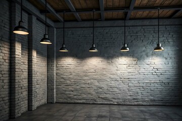 Industrial Loft Interior Design: Brick Wall, Pendant Lights