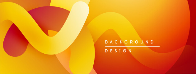Abstract fluid shapes, warm color palette. Dynamic composition, modern design elements. Smooth gradients create visual interest.