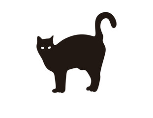 Cat isolated on white background. A silhouette cat. Pet animal. Vector stock