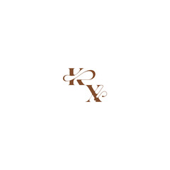 elegant curve monogram bold and hairline initial letter wedding logo concept KX