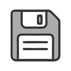 Retro Floppy Disk Icon: Technology Artifact