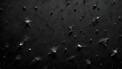 Abstract black textured background with splatter-like details and a dramatic aesthetic.