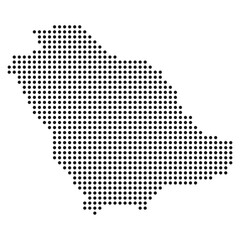 Dotted Saudi Arabia map, black dot map of Saudi Arabia
